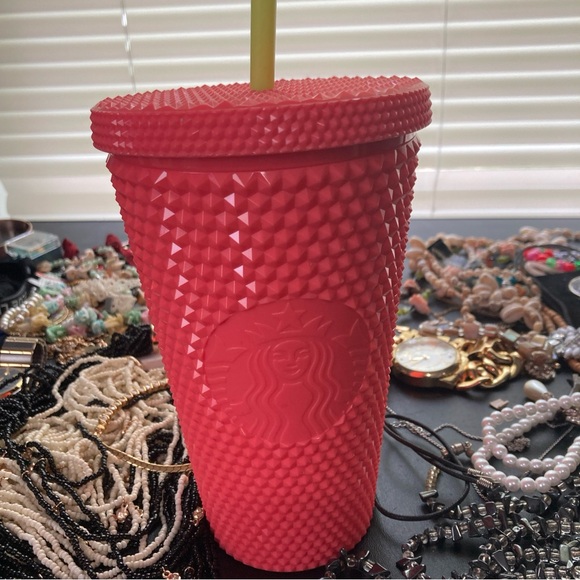 Starbucks Dragonfruit Studded Cold Cup Tumbler 16 oz NEON - Picture 3 of 13